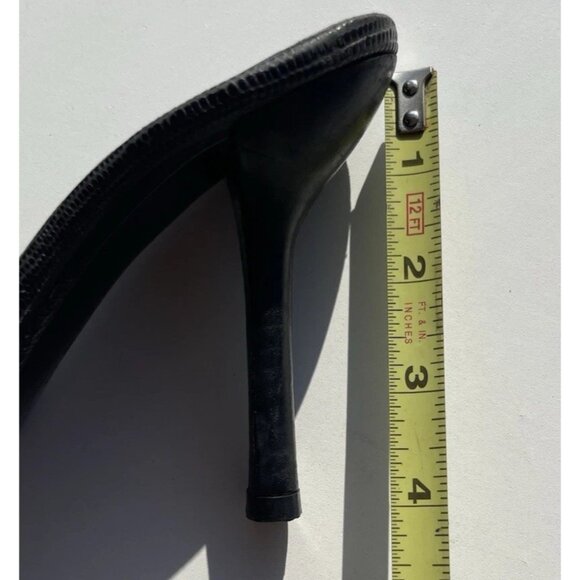 Bebe Women’s Sz 5 Black Crocodile Leather Platform Stiletto Heels Made in Spain - Picture 12 of 14